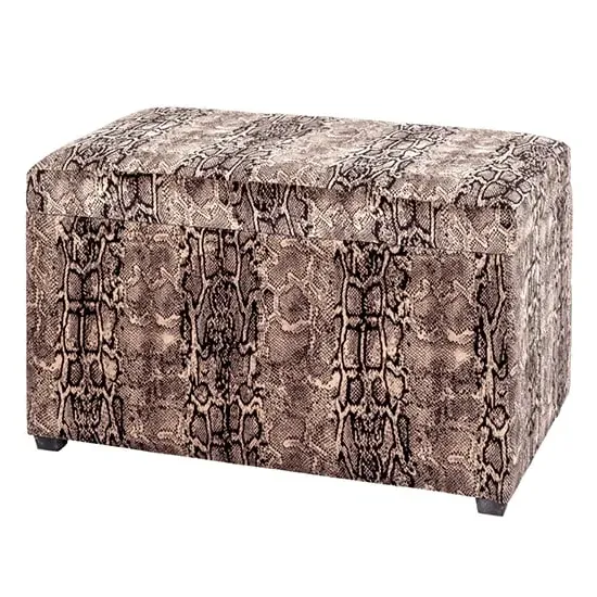 Eastroy Fabric Storage Ottoman - Snake Print