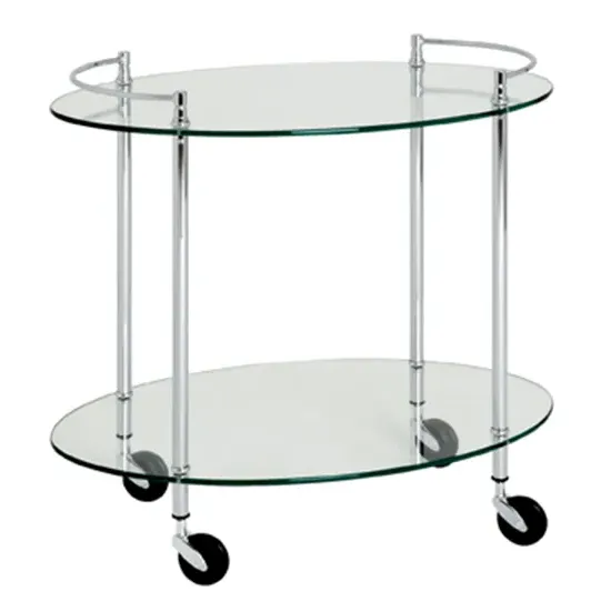 Eauclaire Oval Serving Trolley - Chrome image