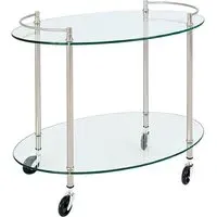 Eauclaire Oval Serving Trolley - Stainless Steel