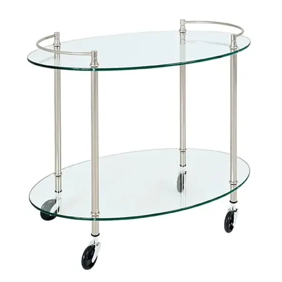 Eauclaire Oval Serving Trolley - Stainless Steel