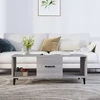 Ebco Coffee Table with Storage - Grey, Sonoma Oak