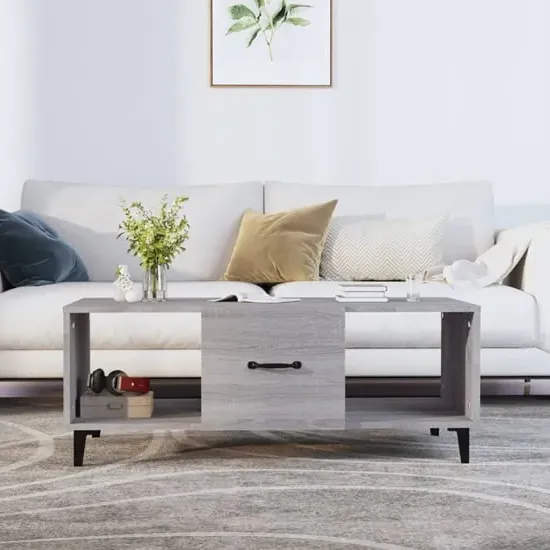 Ebco Coffee Table with Storage - Grey, Sonoma Oak image