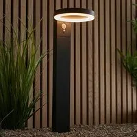 Ebro LED PIR Outdoor Post Light - Black, Aluminium