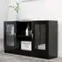 Ebru Display Cabinet with 2 Doors - Black, Engineered Wood