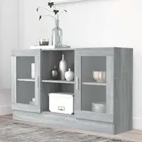 Ebru Display Cabinet with 2 Doors - Grey Sonoma Oak