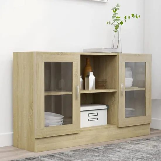 Ebru Display Cabinet with 2 Doors - Sonoma Oak