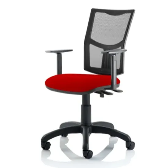 Eclipse II Mesh Back Office Chair with Adjustable Arms - Cherry