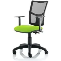 Eclipse II Mesh Back Office Chair with Adjustable Arms - Green