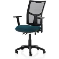Eclipse II Mesh Back Office Chair with Adjustable Arms - Teal