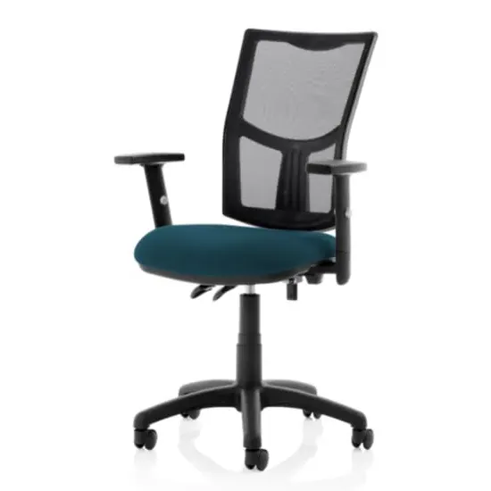 Eclipse II Mesh Back Office Chair with Adjustable Arms - Teal