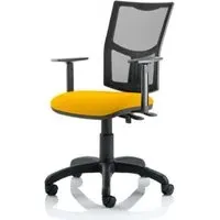Eclipse II Mesh Back Office Chair with Adjustable Arms - Yellow