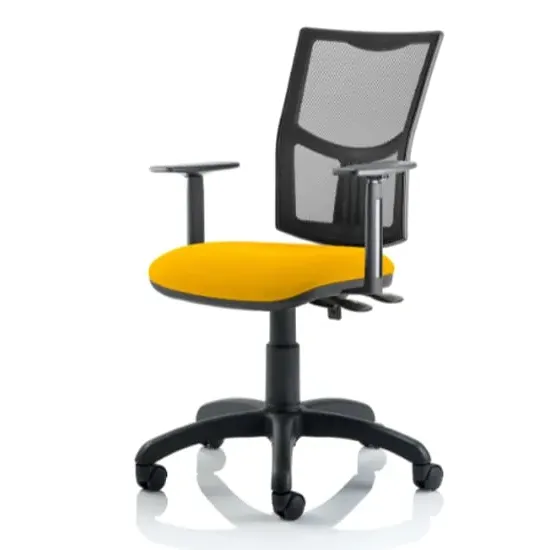 Eclipse II Mesh Back Office Chair with Adjustable Arms - Yellow