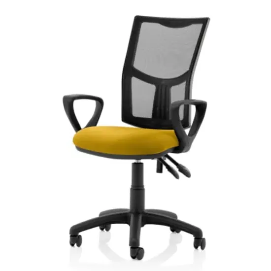 Eclipse II Mesh Back Office Chair with Loop Arms - Yellow