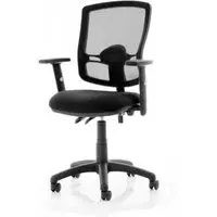 Eclipse Office Chair with Adjustable Arms - Black, Fabric