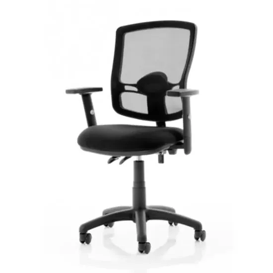 Eclipse Office Chair with Adjustable Arms - Black, Fabric