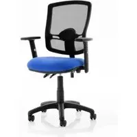 Eclipse Office Chair with Adjustable Arms - Blue, Mesh