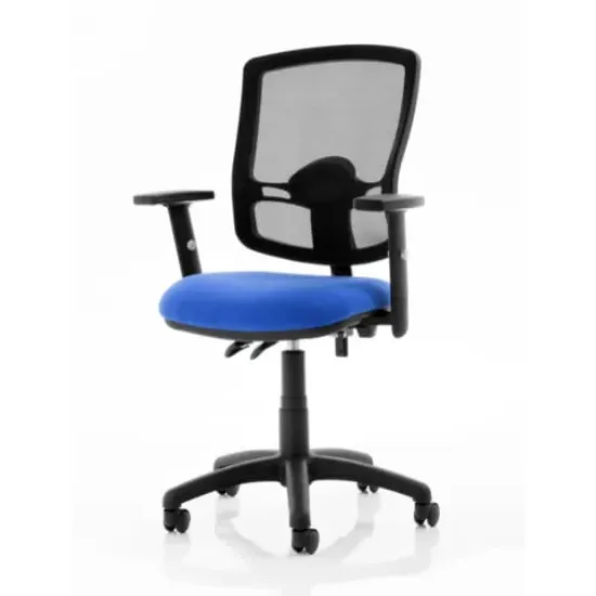 Eclipse Office Chair with Adjustable Arms - Blue, Mesh