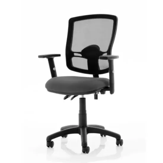 Eclipse Office Chair with Adjustable Arms - Charcoal, Mesh