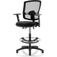 Eclipse Office Chair with Arms and Rise Kit - Black, Fabric