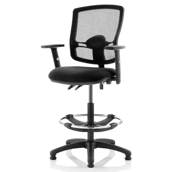 Eclipse Office Chair with Arms and Rise Kit - Black, Fabric