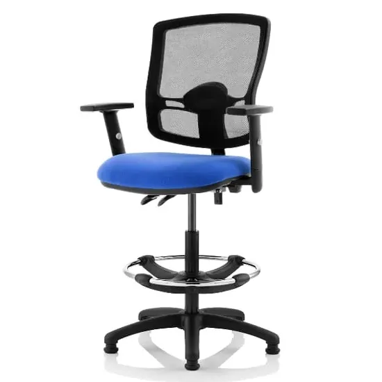 Eclipse Office Chair with Arms and Rise Kit - Blue, Mesh