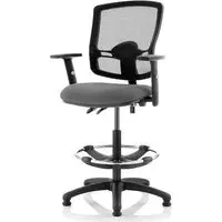 Eclipse Office Chair with Arms and Rise Kit - Charcoal, Mesh