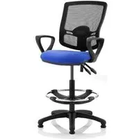 Eclipse Office Chair with Loop Arms and Rise Kit - Blue, Mesh