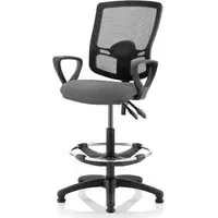 Eclipse Office Chair with Loop Arms and Rise Kit - Charcoal, Mesh
