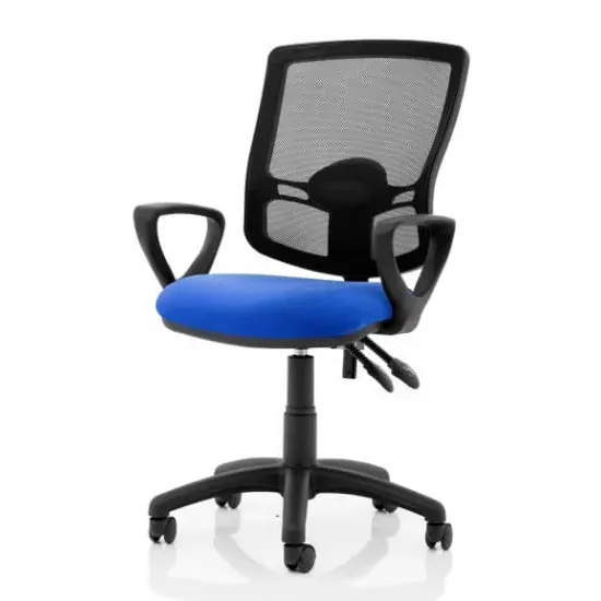 Eclipse Office Chair with Loop Arms - Blue, Mesh image