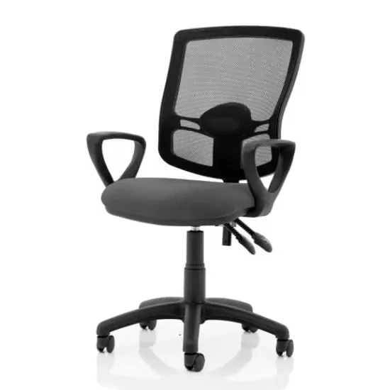 Eclipse Office Chair with Loop Arms - Charcoal, Mesh