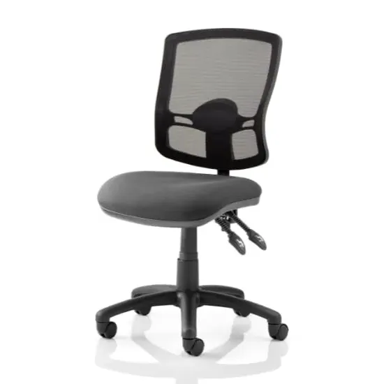 Eclipse Office Chair with Mesh Backrest - Charcoal, Fabric