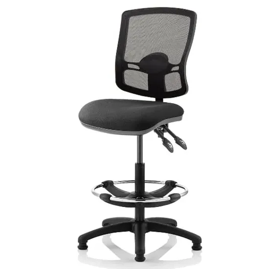 Eclipse Office Chair with No Arms and Rise Kit - Black, Fabric