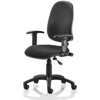 Eclipse Plus I Office Chair with Adjustable Arms - Black, Fabric