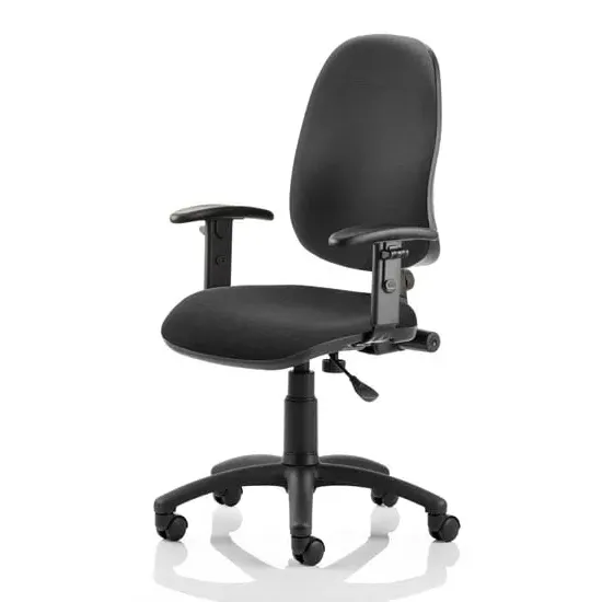 Eclipse Plus I Office Chair with Adjustable Arms - Black, Fabric