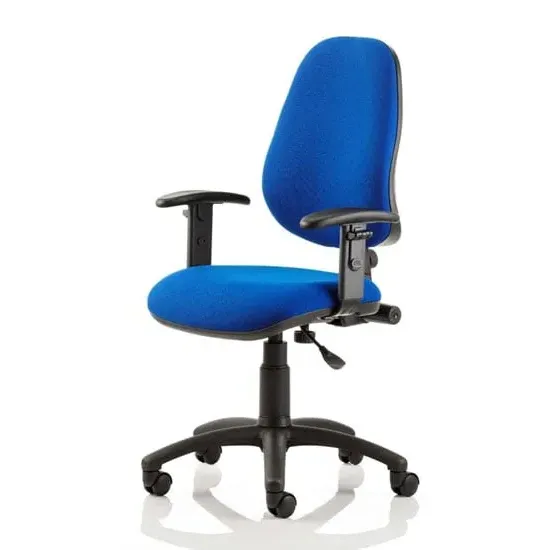 Eclipse Plus I Office Chair with Adjustable Arms - Blue, Fabric