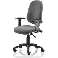 Eclipse Plus I Office Chair with Adjustable Arms - Charcoal, Fabric