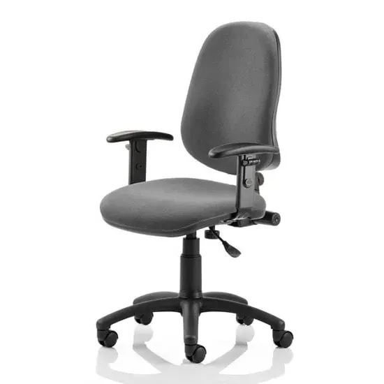 Eclipse Plus I Office Chair with Adjustable Arms - Charcoal, Fabric
