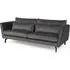 Edel 3-Seater Sofa with Black Metal Legs - Grey, Fabric