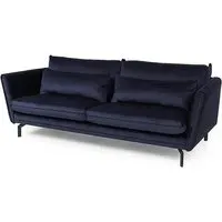 Edel 3-Seater Sofa with Black Metal Legs - Navy, Fabric