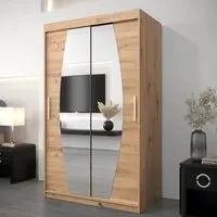 Eden Mirrored Wardrobe with Sliding Doors - Artisan Oak