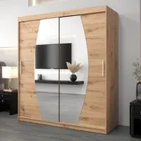 Eden Mirrored Wardrobe with Sliding Doors - Artisan Oak