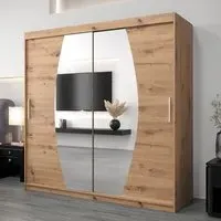 Eden Mirrored Wardrobe with Sliding Doors - Artisan Oak