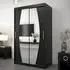 Eden Mirrored Wardrobe with Sliding Doors - Black