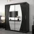 Eden Mirrored Wardrobe with Sliding Doors - Black