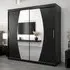 Eden Mirrored Wardrobe with Sliding Doors - Black