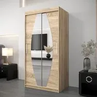 Eden Mirrored Wardrobe with Sliding Doors - Sonoma Oak