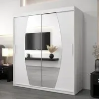 Eden Mirrored Wardrobe with Sliding Doors - White