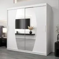 Eden Mirrored Wardrobe with Sliding Doors - White