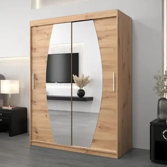 Eden Mirrored Wardrobe with Sliding Doors - White