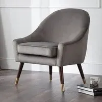 Edena Velvet Armchair - Grey